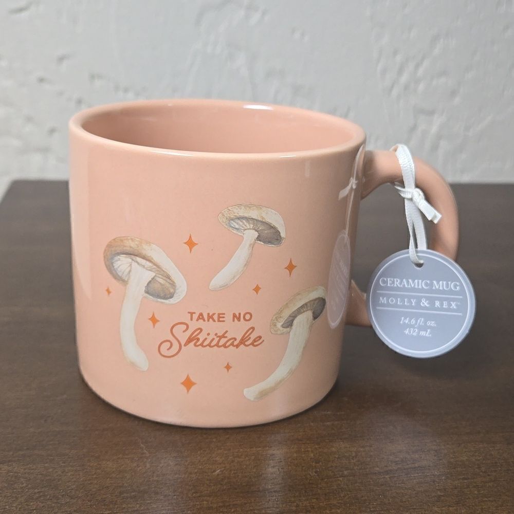 MOLLY & REX  CERAMIC "TAKE NO SHITAKE"  COFFEE MUG - NEW